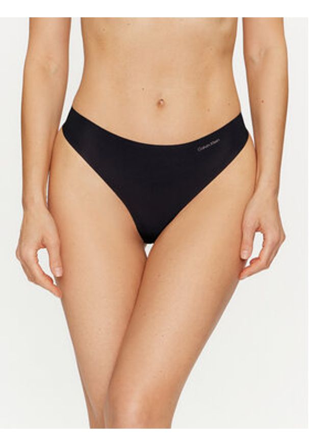 Calvin Klein Underwear Komplet 3 par stringów 000QD3558E Czarny. Kolor: czarny. Materiał: syntetyk
