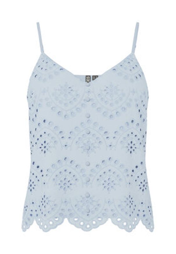Pieces Top Vilde 17156563 Błękitny Regular Fit. Kolor: niebieski. Materiał: bawełna