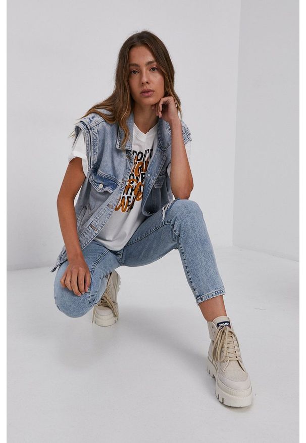 Vero Moda Jeansy Nadine damskie high waist. Stan: podwyższony. Kolor: niebieski