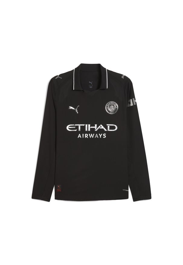 Puma - Męska autentyczna koszulka wyjazdowa z długim rękawem Manchester City 25/26 PUMA. Kolor: czarny. Długość rękawa: długi rękaw. Długość: długie. Sport: bieganie