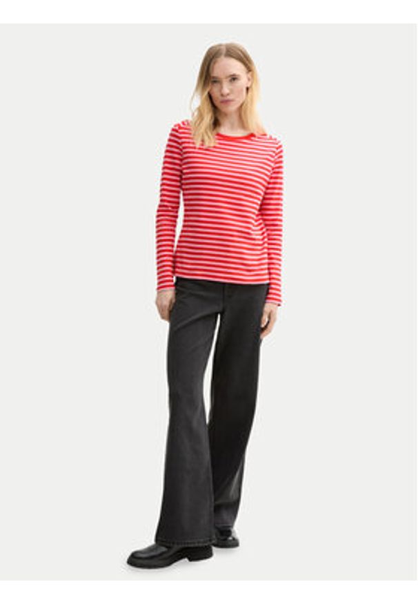 Tom Tailor Denim Bluzka 1043085 Czerwony Regular Fit. Kolor: czerwony. Materiał: bawełna