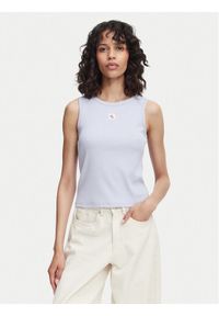 Calvin Klein Jeans Top LV047C201G Niebieski jasny Slim Fit. Kolor: niebieski. Materiał: bawełna #1