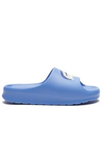 Klapki Lacoste Croco 2.0 Eco 123 745CMA0005-2M8 - niebieskie. Okazja: na plażę, na co dzień. Zapięcie: pasek. Kolor: niebieski. Materiał: materiał, syntetyk. Szerokość cholewki: normalna. Wzór: aplikacja. Sport: pływanie #1