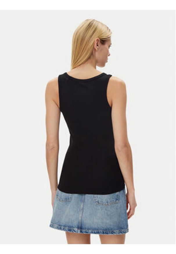 Guess Top W5GP29 KA0H1 Czarny Regular Fit. Kolor: czarny. Materiał: bawełna