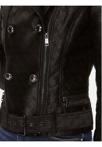 Guess Kurtka z imitacji skóry Olivia Moto Jacket W3YL25 WFIR2 Czarny Regular Fit. Kolor: czarny. Materiał: syntetyk