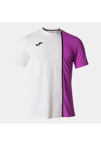 Koszulka tenisowa męska z krótkim rękawem Joma Smash Short Sleeve. Kolor: wielokolorowy, biały, fioletowy. Długość rękawa: krótki rękaw. Długość: krótkie. Sport: tenis