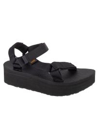 Sandały Teva Flatform Universal Sandals 1008844-BLK czarne. Zapięcie: rzepy. Kolor: czarny. Materiał: tkanina. Wzór: paski #1