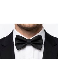 Mucha Męska w Zestawie z Poszetką - Alties - Jednolita, Czarna. Kolor: czarny. Wzór: jednolity. Styl: elegancki, sportowy #5