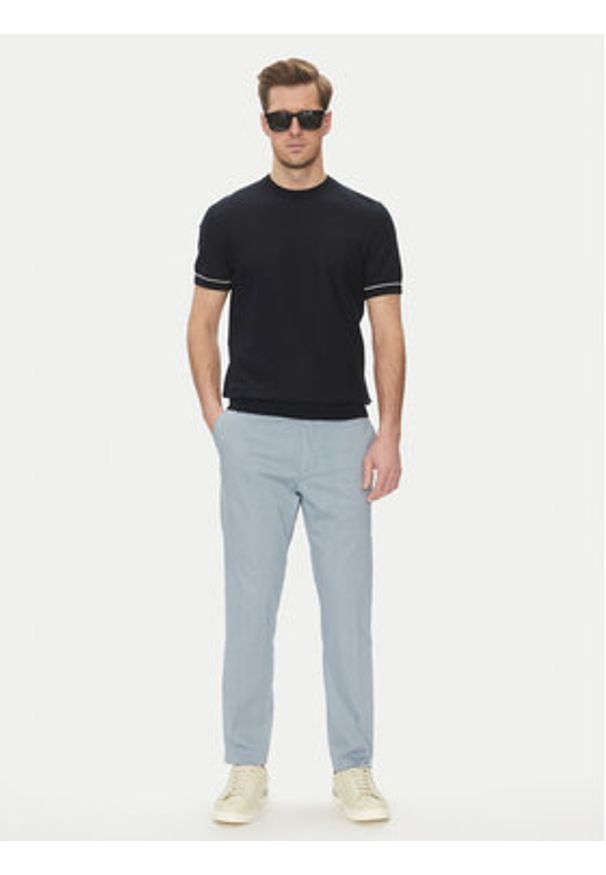 BOSS Sweter Jianfranco 50537642 Granatowy Regular Fit. Kolor: niebieski. Materiał: bawełna