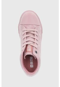 Big-Star - Big Star Tenisówki damskie kolor różowy. Nosek buta: okrągły. Zapięcie: sznurówki. Kolor: różowy. Materiał: guma. Obcas: na koturnie #5