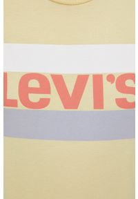 Levi's® - Levi's t-shirt bawełniany kolor żółty. Okazja: na spotkanie biznesowe. Kolor: żółty. Materiał: bawełna. Wzór: nadruk. Styl: biznesowy #5
