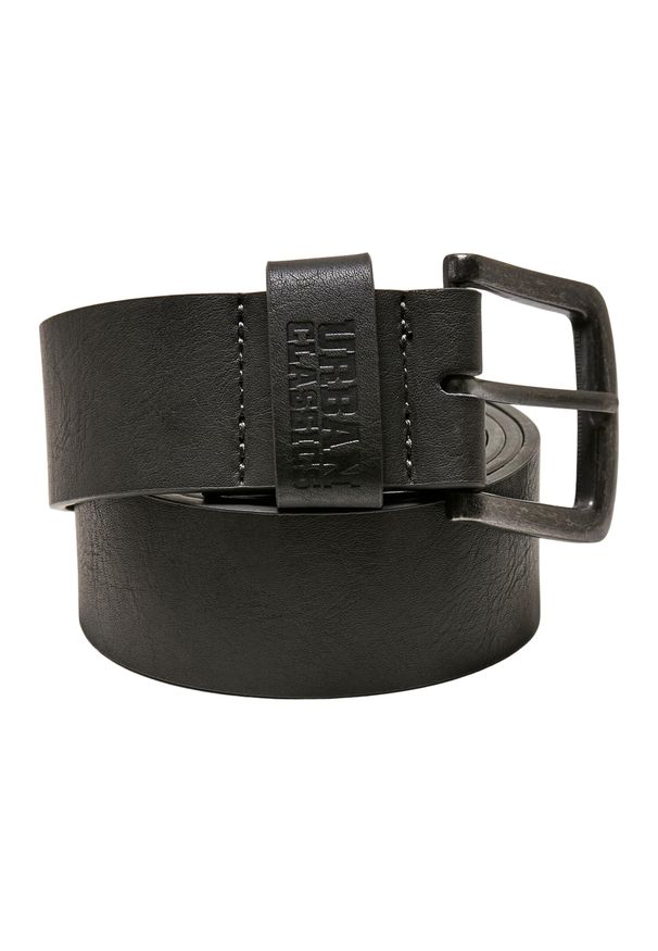 Urban Classics - Pasek Jeden Kolor Ze Skóry Ekologicznej. Kolor: szary. Materiał: skóra ekologiczna. Wzór: paski