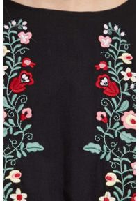 Answear Lab sukienka bawełniana kolor czarny maxi rozkloszowana. Kolor: czarny. Materiał: bawełna. Wzór: haft. Typ sukienki: rozkloszowane. Styl: wakacyjny. Długość: maxi #5