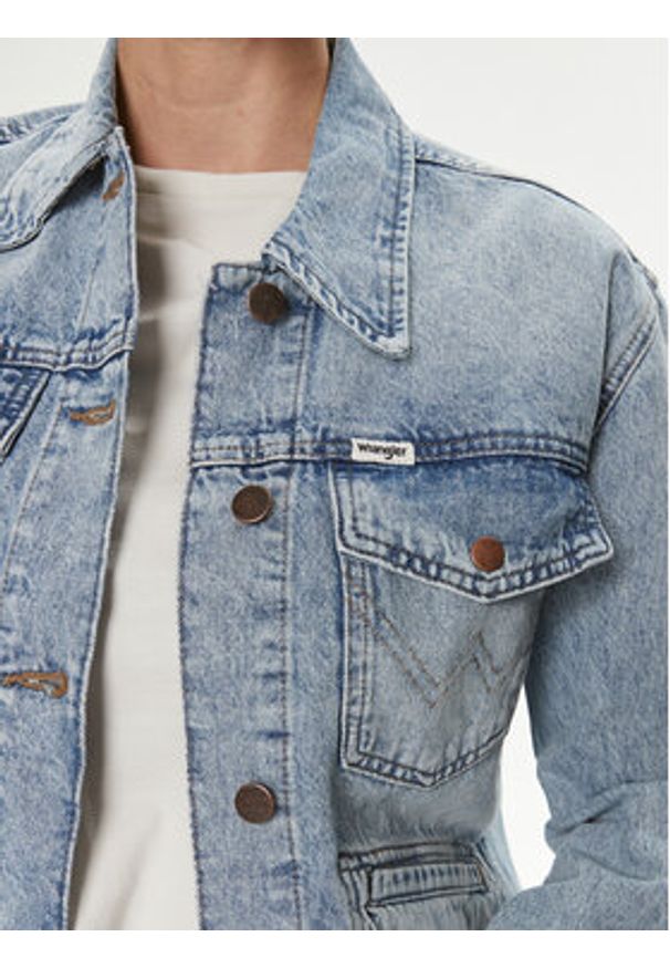 Wrangler Kurtka jeansowa Heritage 112350342 Niebieski Regular Fit. Kolor: niebieski. Materiał: bawełna