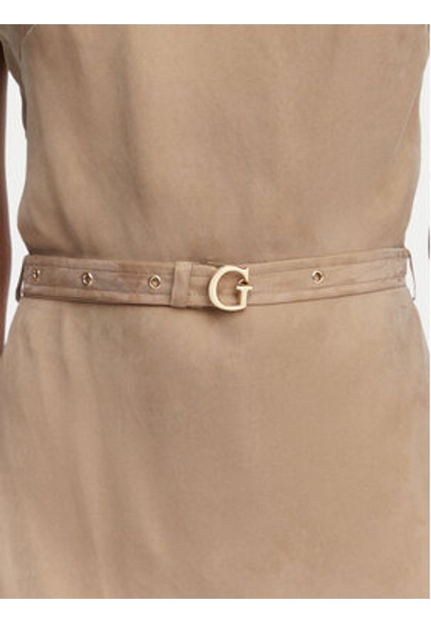 Guess Sukienka codzienna W6GK50 W1950 Beżowy ciemny Regular Fit. Okazja: na co dzień. Kolor: beżowy. Materiał: wiskoza, lyocell. Typ sukienki: proste. Styl: casual