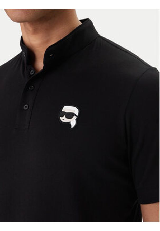 Karl Lagerfeld - KARL LAGERFELD Polo 745022 562224 Czarny Regular Fit. Typ kołnierza: polo. Kolor: czarny. Materiał: bawełna