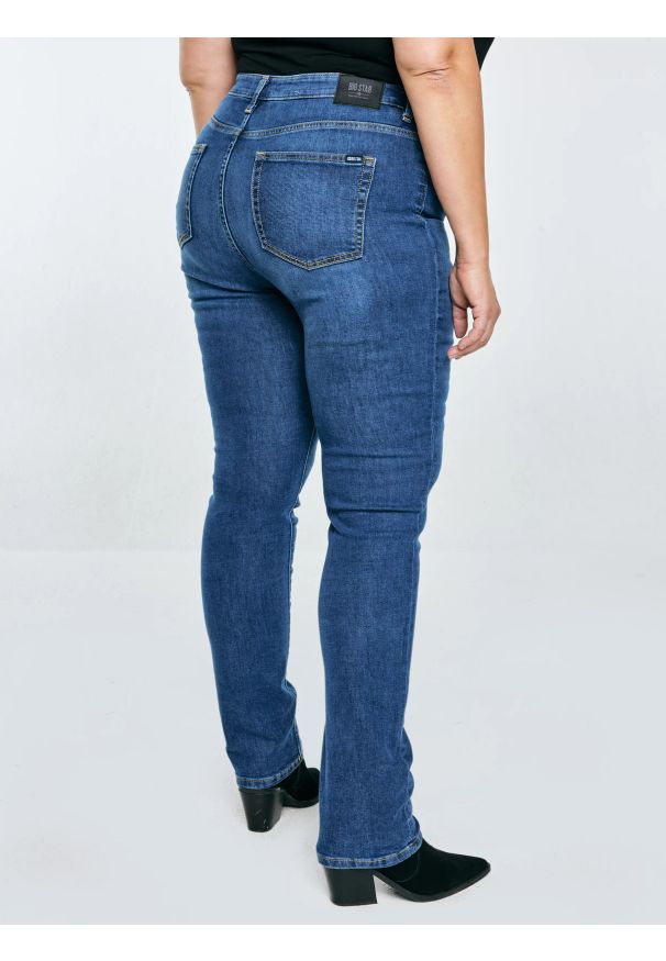 Big-Star - Jeansy damskie z wysokim stanem niebieskie Katrina High Waist 344. Okazja: na co dzień. Stan: podwyższony. Kolor: niebieski. Styl: casual, klasyczny, elegancki