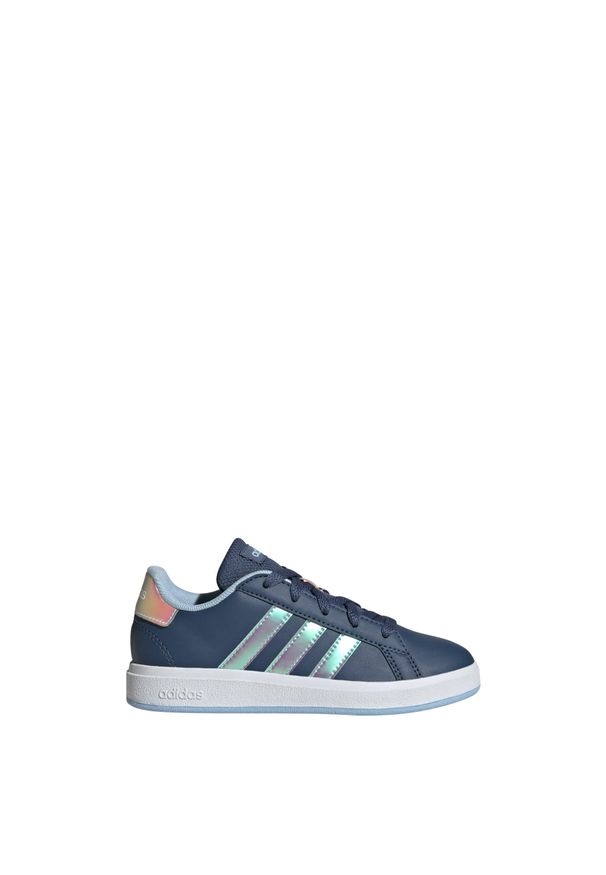 Adidas - Buty Grand Court Lifestyle Lace Tennis. Kolor: biały, wielokolorowy, niebieski. Materiał: materiał