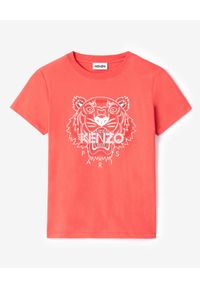Kenzo - KENZO - Koszulka Tiger. Okazja: na co dzień. Kolor: czerwony. Materiał: bawełna. Wzór: aplikacja, nadruk. Sezon: wiosna. Styl: casual #4