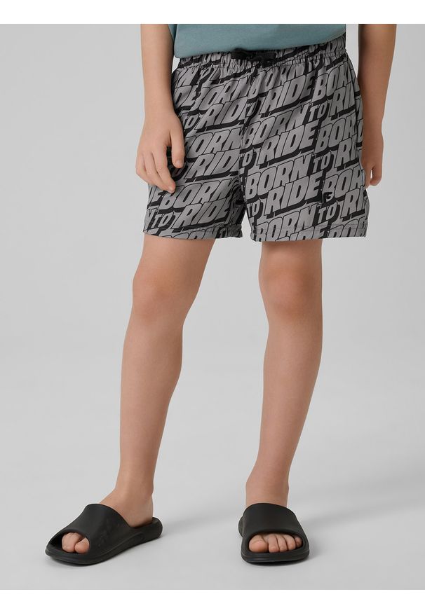 4f - 4F Spodenki plażowe boardshorty chłopięce - czarne 146/152 (10-12 lat). Kolor: czarny