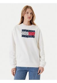 Tommy Jeans Bluza Floral Flag DW0DW20933 Biały Relaxed Fit. Kolor: biały. Materiał: bawełna
