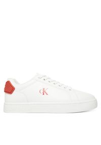 Calvin Klein Jeans Sneakersy Classic Cupsole Ru Patch Lth YM0YM01297 Biały. Kolor: biały. Materiał: skóra