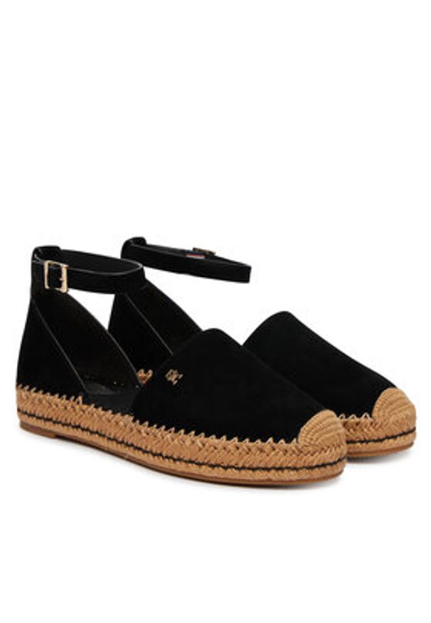 TOMMY HILFIGER - Tommy Hilfiger Espadryle Th Platform Espad Suede Strap FW0FW09144 Czarny. Kolor: czarny. Materiał: skóra, zamsz. Obcas: na platformie