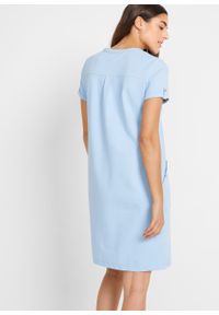 Sukienka shirtowa w optyce dżinsowej bonprix jasnoniebieski. Kolor: fioletowy #7