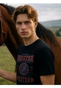 Big-Star - Koszulka męska z linii Authentic z nadrukiem czarna Wester 906. Okazja: na co dzień. Kolor: czarny. Materiał: bawełna. Wzór: nadruk. Styl: casual, klasyczny #5