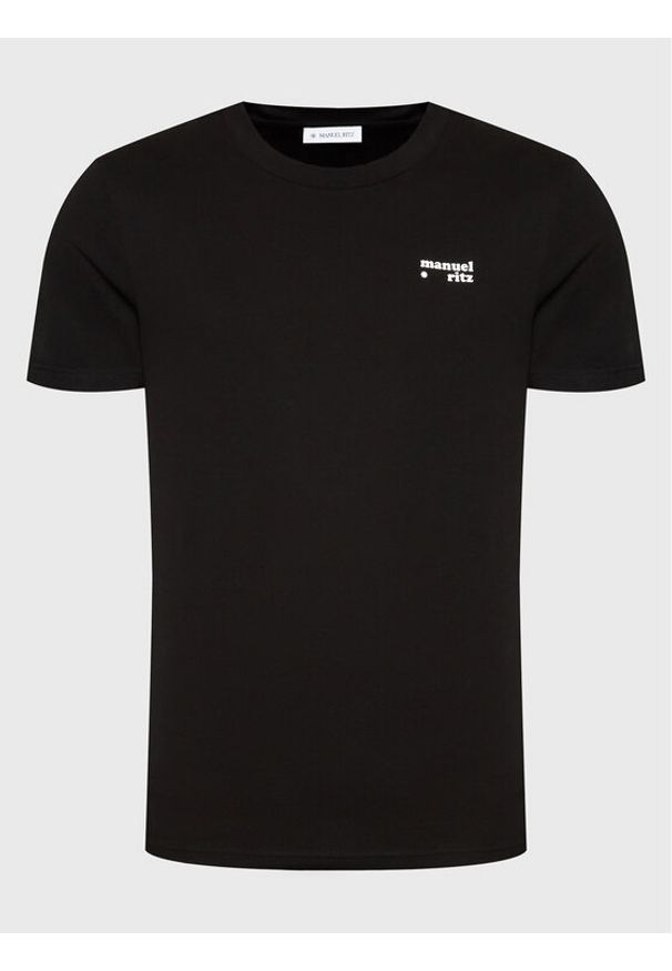 MANUEL RITZ - Manuel Ritz T-Shirt 3332M552 223848 Czarny Regular Fit. Kolor: czarny. Materiał: bawełna