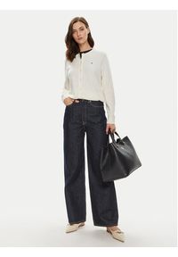 TOMMY HILFIGER - Tommy Hilfiger Kardigan WW0WW42370 Écru Regular Fit. Materiał: bawełna, syntetyk