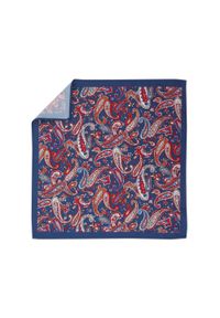 Adam Collection - Granatowa poszetka w paisley E311. Kolor: niebieski. Wzór: paisley #1