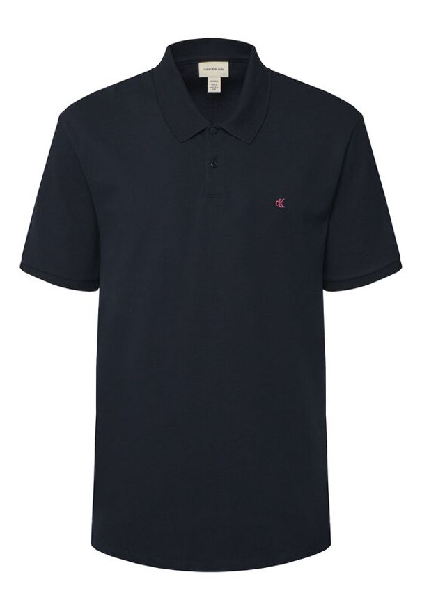 Calvin Klein Jeans Polo LV040EM269 Granatowy Regular Fit. Typ kołnierza: polo. Kolor: niebieski. Materiał: bawełna