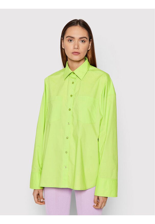 Remain Koszula Nalia RM828 Zielony Oversize. Kolor: zielony. Materiał: bawełna