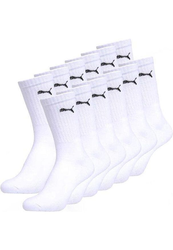 Skarpety sportowe Puma – 12 par – białe. Kolor: czarny. Materiał: bawełna, poliester, elastan. Sport: bieganie