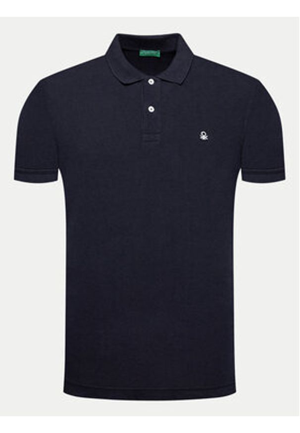 United Colors of Benetton - United Colors Of Benetton Polo 3089J3179 Granatowy Regular Fit. Typ kołnierza: polo. Kolor: niebieski. Materiał: bawełna