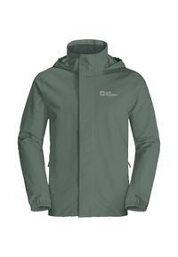 Kurtka uniwersalna męska Jack Wolfskin Stormy Point. Typ kołnierza: kaptur. Kolor: szary, zielony. Materiał: syntetyk. Sport: turystyka piesza #1