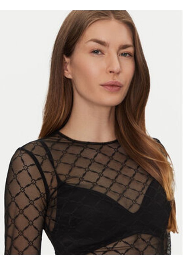 Elisabetta Franchi Body BO-021-51E2-V260 Czarny Slim Fit. Kolor: czarny. Materiał: syntetyk