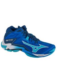 Mizuno - Buty do siatkówki męskie, Wave Lightning Z8 Mid. Kolor: niebieski. Model: Mizuno Wave. Sport: siatkówka