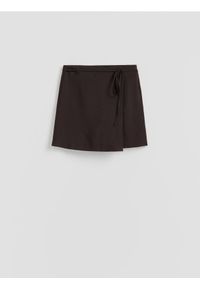 Reserved - Spódnico-szorty z wiskozą - ciemnobrązowy. Kolor: brązowy. Materiał: wiskoza