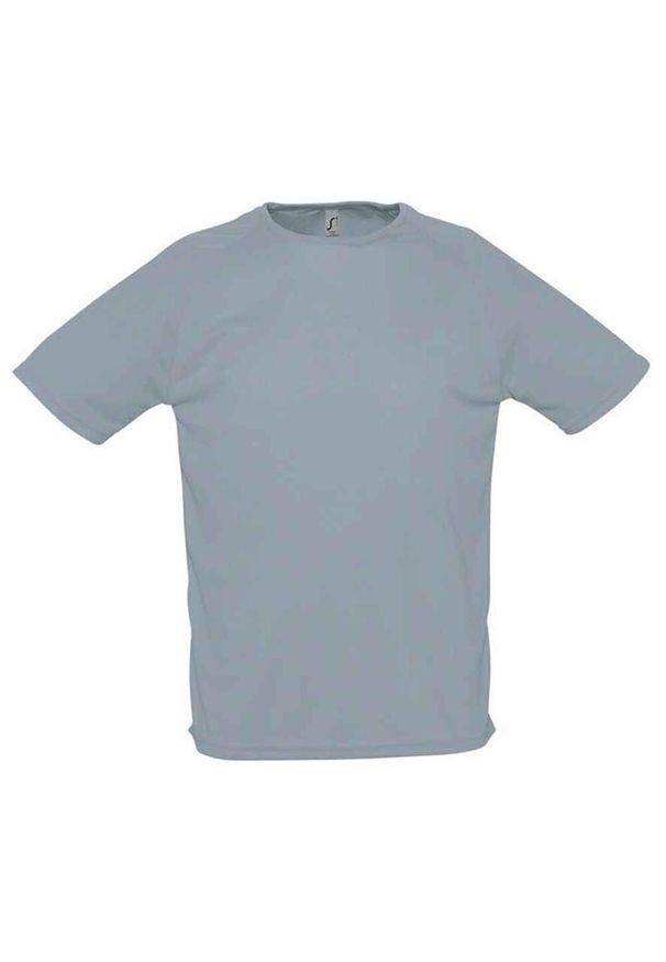 SOL'S - Męska Sportowa Koszulka Raglanowa. Kolor: szary, niebieski, wielokolorowy. Długość rękawa: raglanowy rękaw. Sport: turystyka piesza