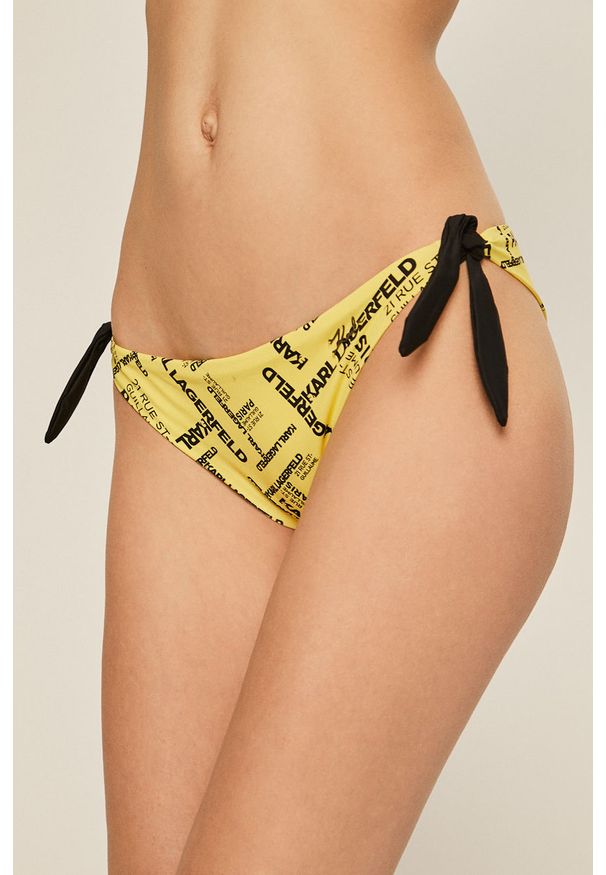 Karl Lagerfeld - Figi kąpielowe. Kolor: żółty. Materiał: materiał, poliamid, elastan