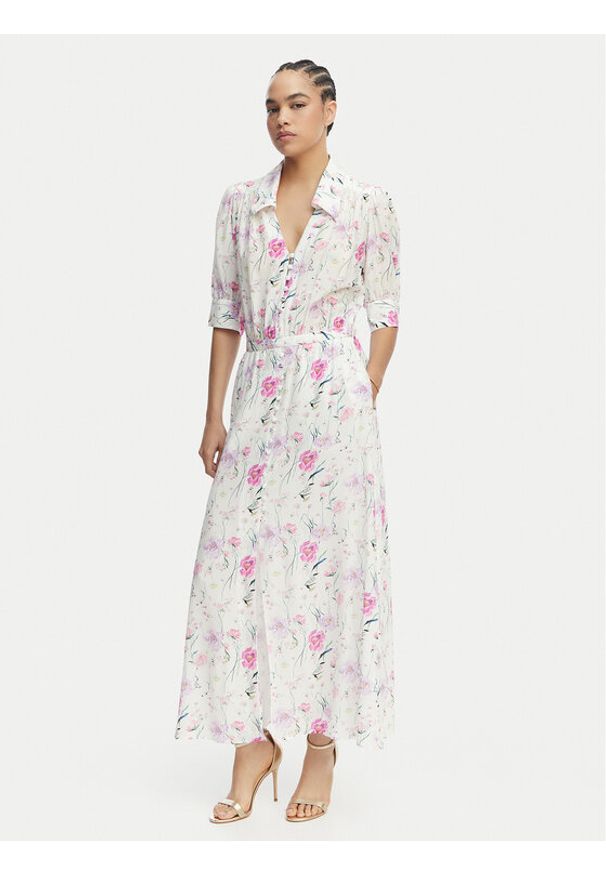 Luisa Spagnoli Sukienka koszulowa Pietanza 543224 Kremowy Regular Fit. Kolor: kremowy. Materiał: jedwab. Typ sukienki: koszulowe