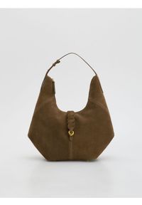Reserved - Zamszowa torebka hobo - brązowy. Kolor: brązowy. Materiał: zamszowe #1