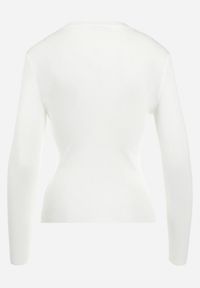 Born2be - Biały Sweter w Perły i Cyrkonie Stesia. Kolor: biały. Sezon: jesień, zima #7