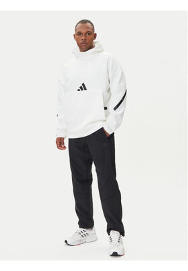 Adidas - adidas Bluza Z.N.E. JF2454 Biały Loose Fit. Kolor: biały. Materiał: bawełna