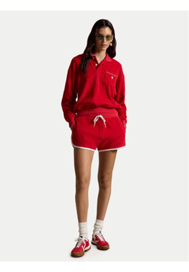 Polo Ralph Lauren Bluza 211A12737003 Czerwony Relaxed Fit. Typ kołnierza: polo. Kolor: czerwony. Materiał: bawełna