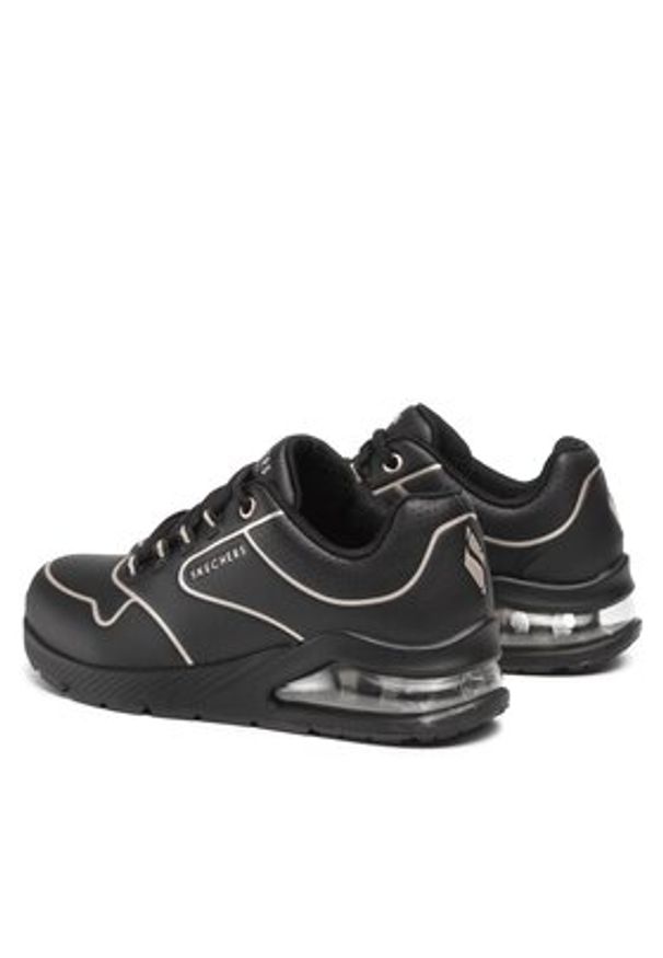 skechers - Skechers Sneakersy Uno 2 Golden Trim 155637/BKGD Czarny. Kolor: czarny. Materiał: skóra
