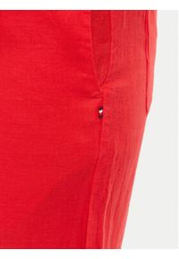 TOMMY HILFIGER - Tommy Hilfiger Spodnie materiałowe WW0WW48970 Czerwony Wide Leg. Kolor: czerwony. Materiał: len #2