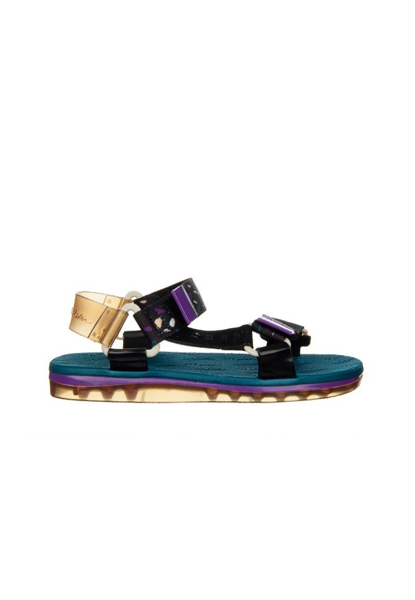 melissa - Sandały Melissa Papete Rider Ad Blue Purple Beige 010450, Czarny, Guma - 35-36. Zapięcie: rzepy. Kolor: czarny. Materiał: tworzywo sztuczne. Sezon: lato. Styl: sportowy
